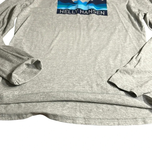 Helly Hansen top, mountain logo,light grey,long sleeve tee shirt,women large EC - Picture 12 of 12